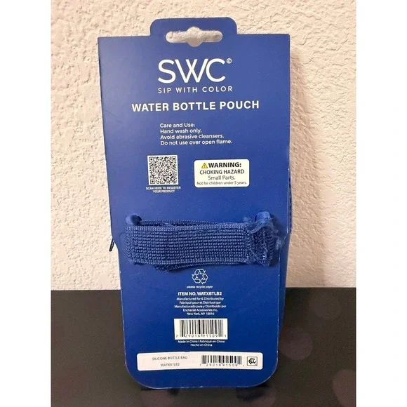 SWC Sip With Color Blue Silicone Water Bottle Pouch Bag Charm Texas Astros 4'x6' - Picture 3 of 4